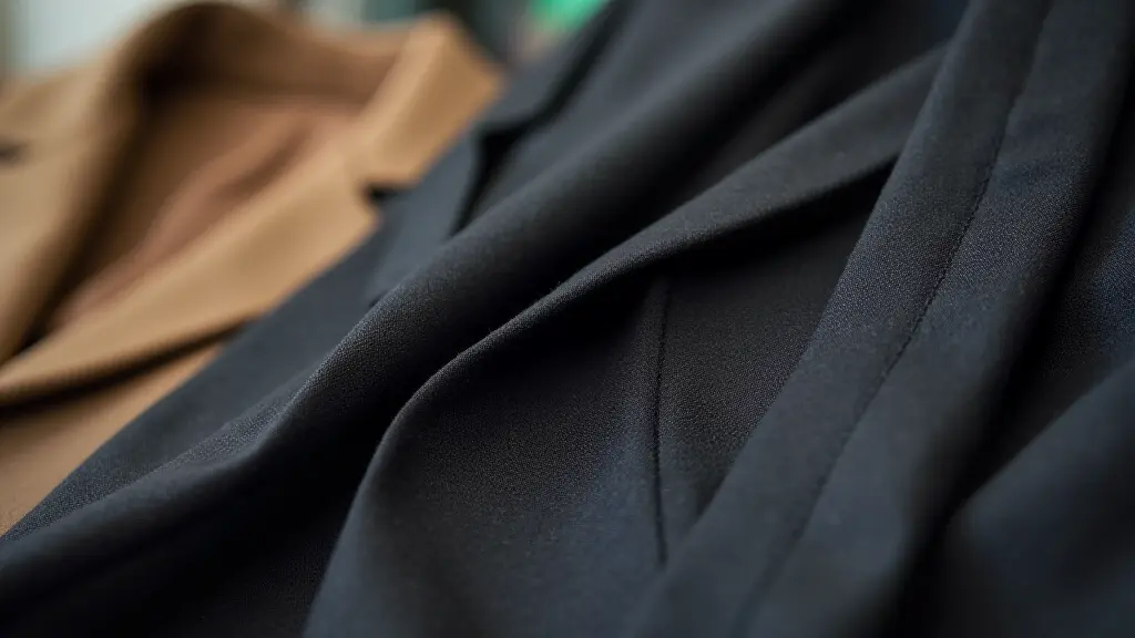 Professional tailor repairing coat lining with needle and thread