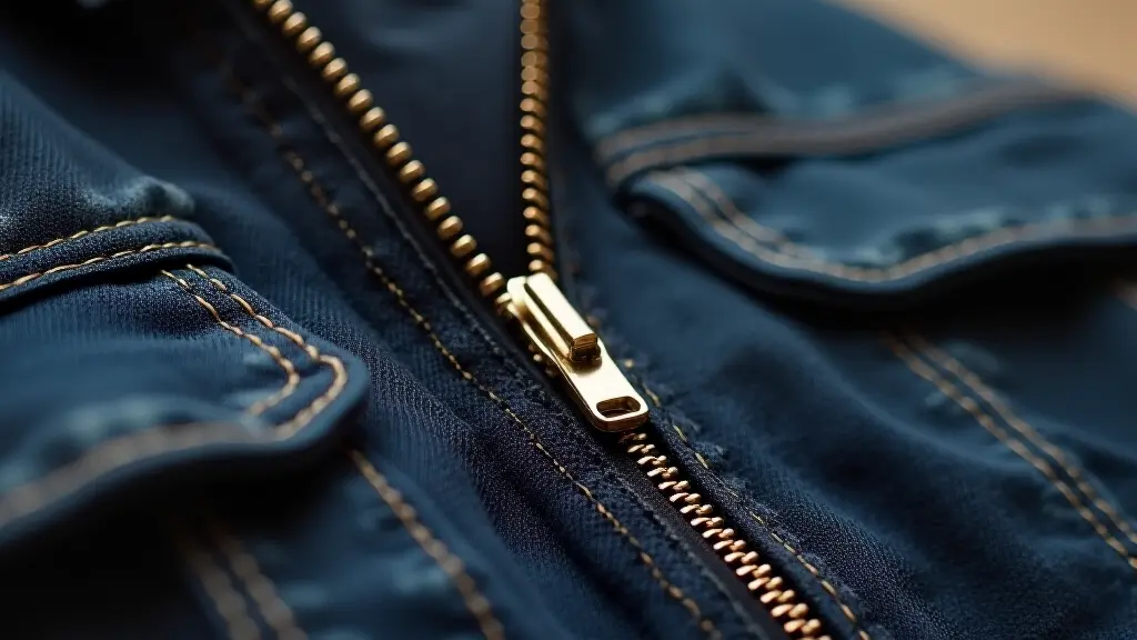 Professional tailor repairing a heavy duty zipper on a jacket