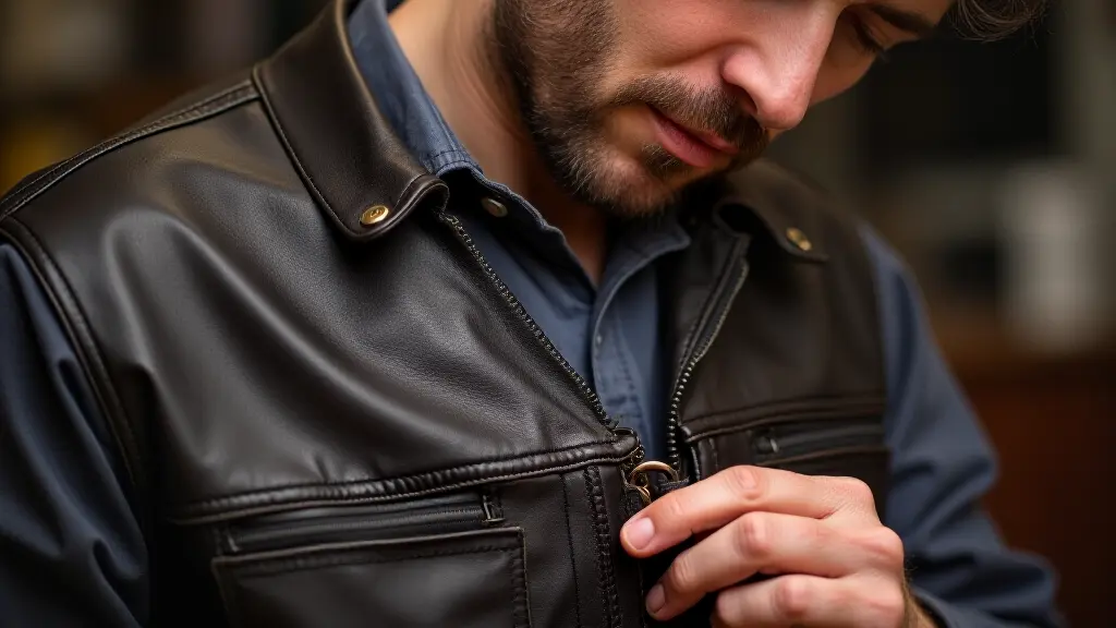 Professional leather jacket repair service in Manchester, restoring torn seams and faded colors