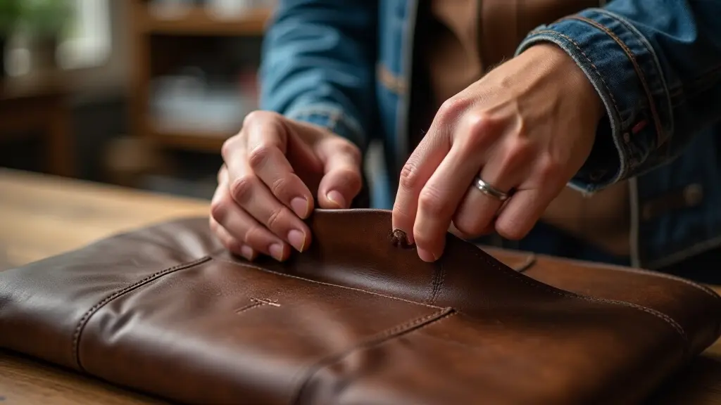 Leather jacket repair service - restored leather jacket with minor scratches fixed