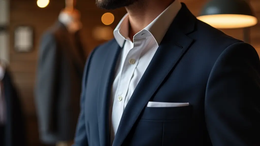 Man in ill-fitting suit before tailoring, then perfectly tailored suit with clean lines and proper fit
