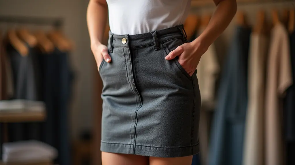 Professional tailor measuring and resizing a skirt in Manchester