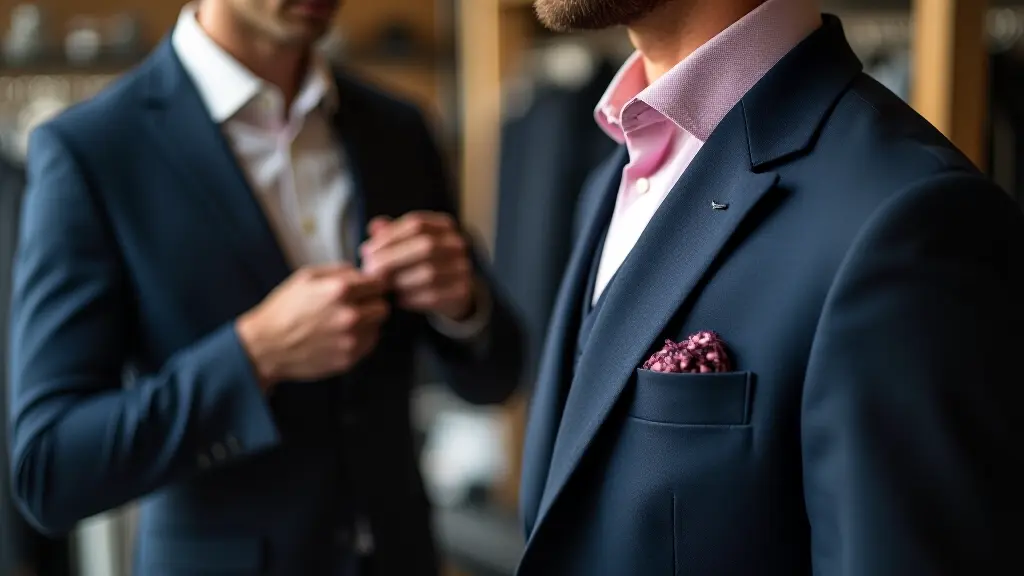 Professional tailor measuring fabric for custom suit alterations in Altrincham