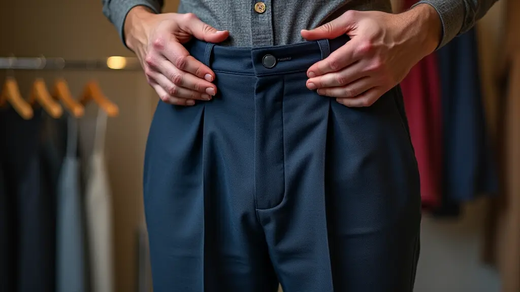 Professional tailor shortening trousers to perfect length