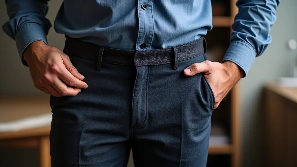 Professional tailor measuring and shortening trousers to perfect length