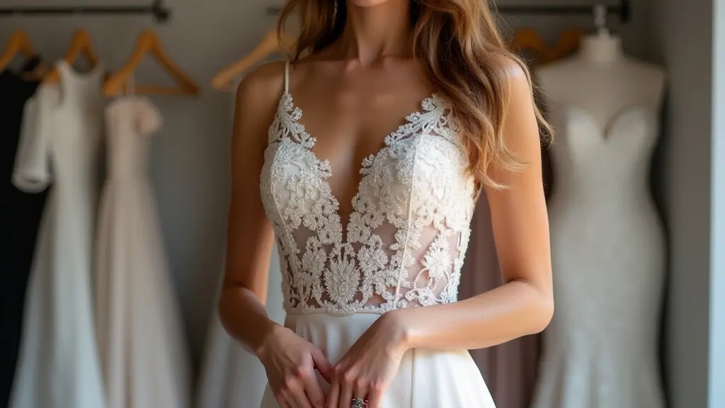 Woman smiling confidently in a perfectly fitted dress after alterations