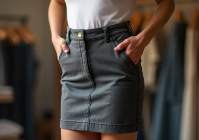 Professional tailor measuring and resizing a skirt in Manchester