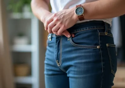 Professional tailor measuring and shortening trousers for a perfect fit